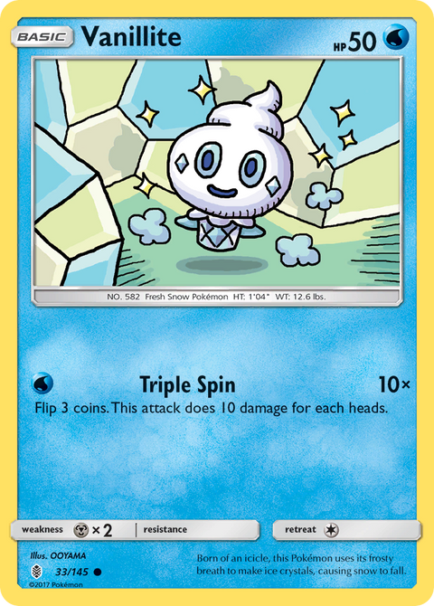 Vanillite 33 Guardians Rising Pokémon card