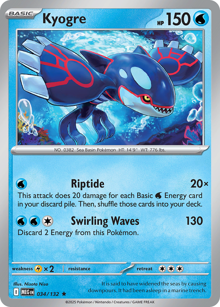 Kyogre 34 Mega Evolution Pokémon card