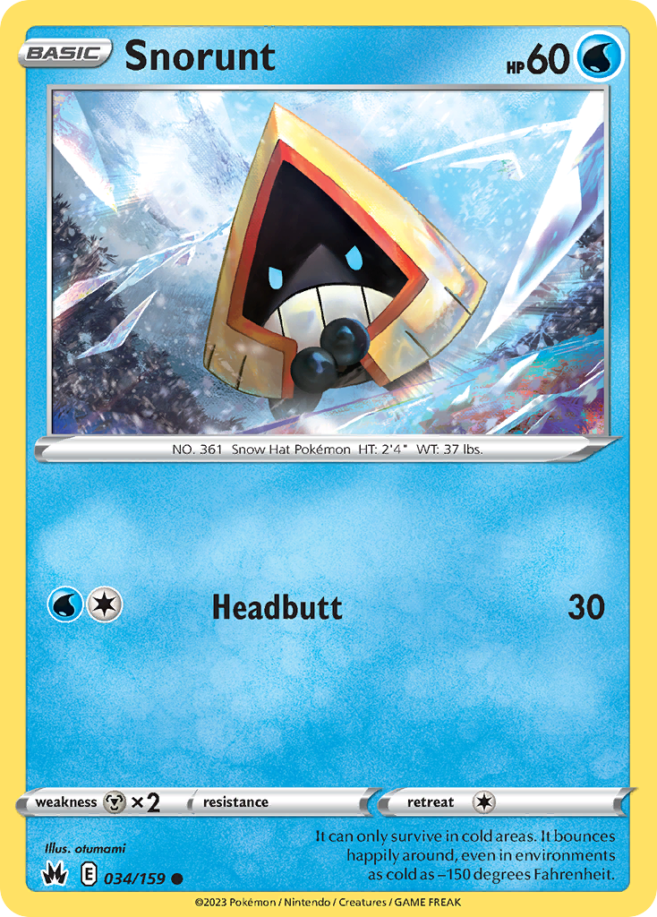 Snorunt 34 Crown Zenith Pokémon card