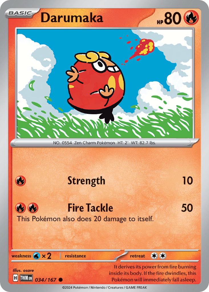Darumaka 34 Twilight Masquerade Pokémon card