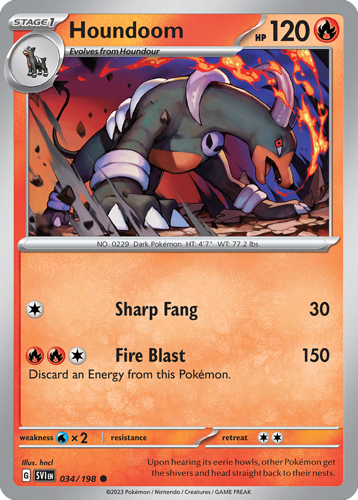 Houndoom 34 Scarlet & Violet Pokémon card