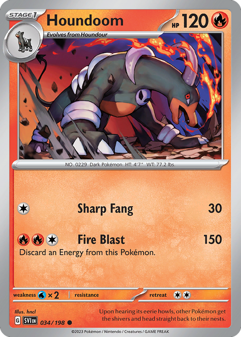 Houndoom 34 Scarlet & Violet Pokémon card