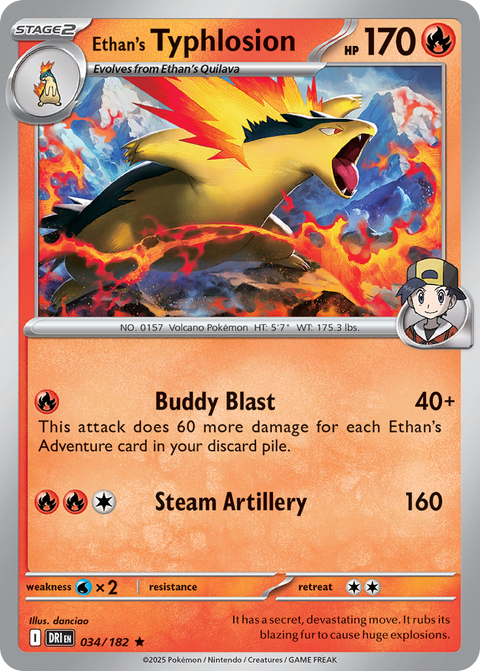 Ethan's Typhlosion 34 Destined Rivals Pokémon card