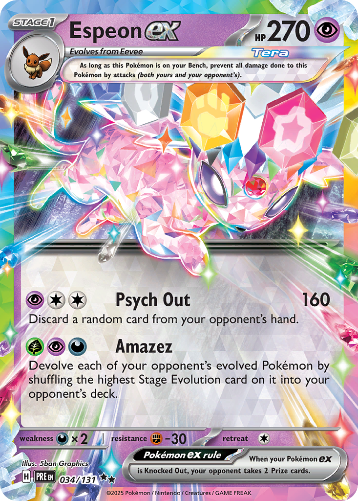 Espeon ex 34 Prismatic Evolutions Pokémon card