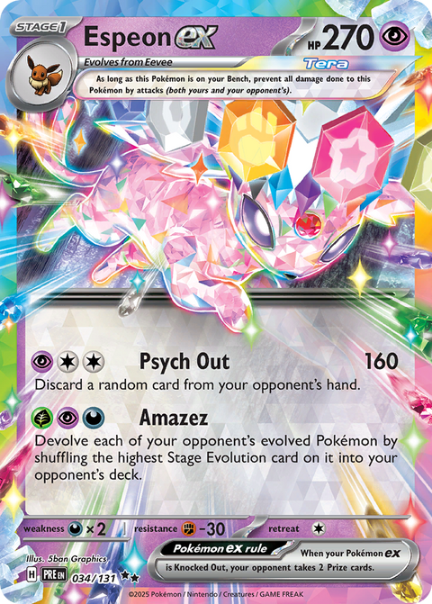 Espeon ex 34 Prismatic Evolutions Pokémon card