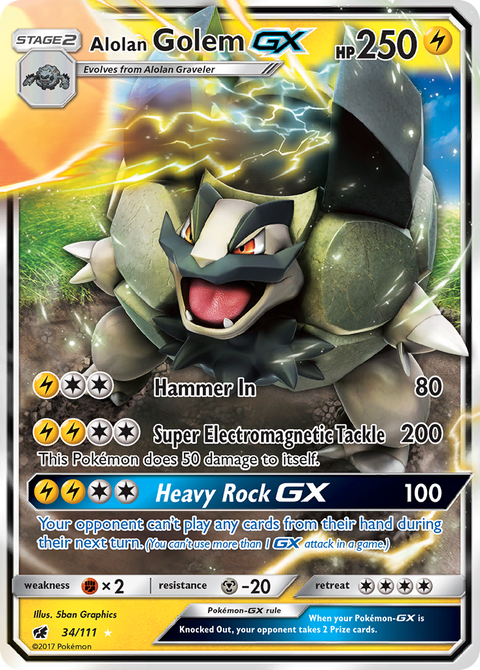 Alolan Golem-GX 34 Crimson Invasion Pokémon card