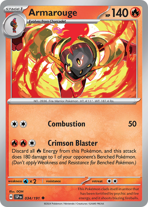 Armarouge 34 Surging Sparks Pokémon card