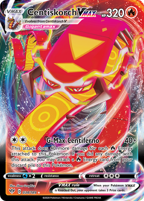 Centiskorch VMAX 34 Darkness Ablaze Pokémon card