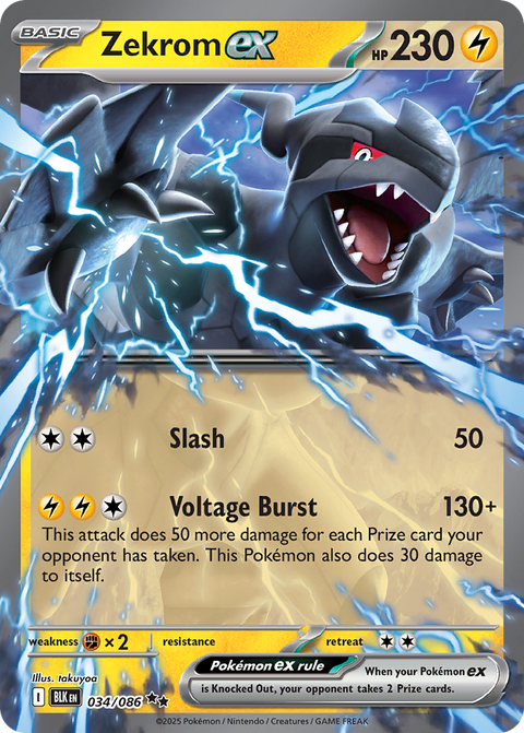 Zekrom ex 34 Black Bolt Pokémon card