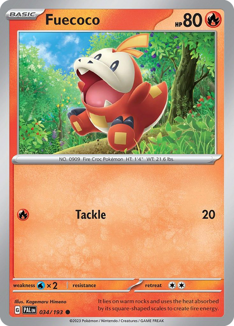 Fuecoco 34 Paldea Evolved Pokémon card