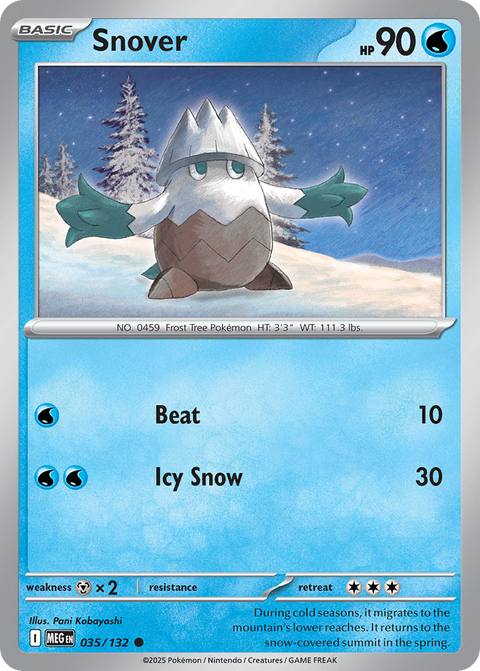 Snover 35 Mega Evolution Pokémon card