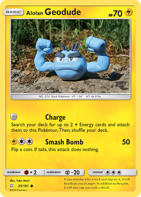 Alolan Geodude 35 Team Up Pokémon card