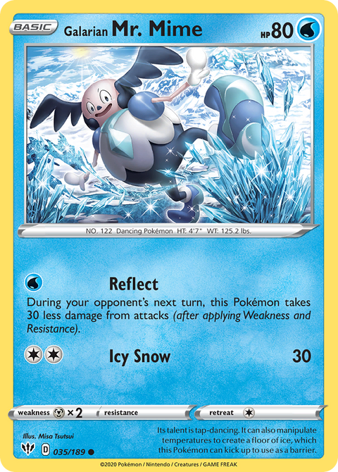 Galarian Mr. Mime 35 Darkness Ablaze Pokémon card