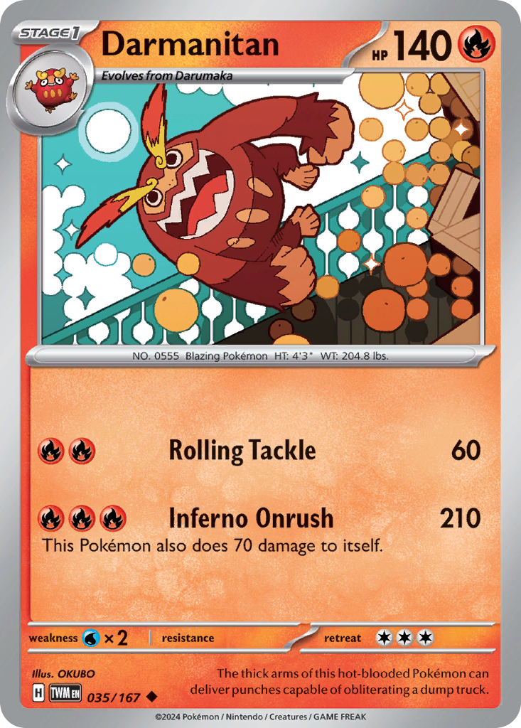 Darmanitan 35 Twilight Masquerade Pokémon card