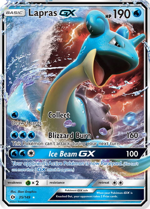 Lapras-GX 35 Sun & Moon Pokémon card
