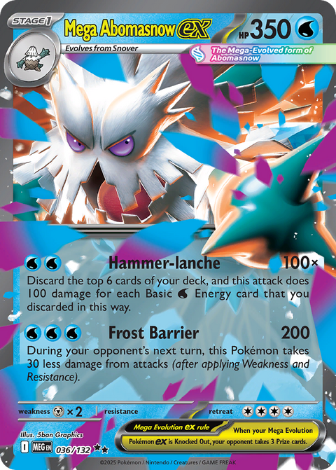 Mega Abomasnow ex 36 Mega Evolution Pokémon card