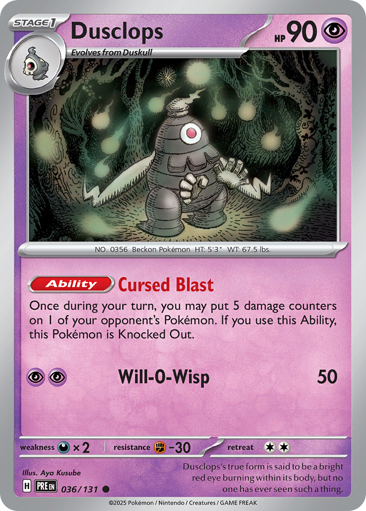 Dusclops 36 Prismatic Evolutions Pokémon card