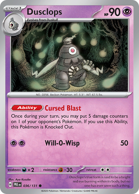 Dusclops 36 Prismatic Evolutions Pokémon card