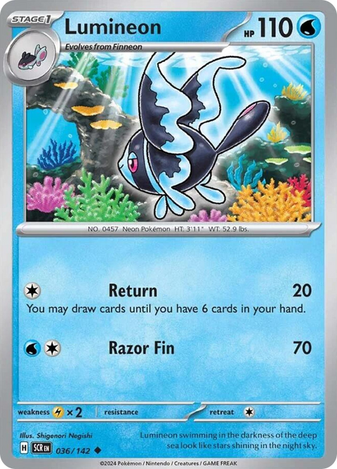 Lumineon 36 Stellar Crown Pokémon card