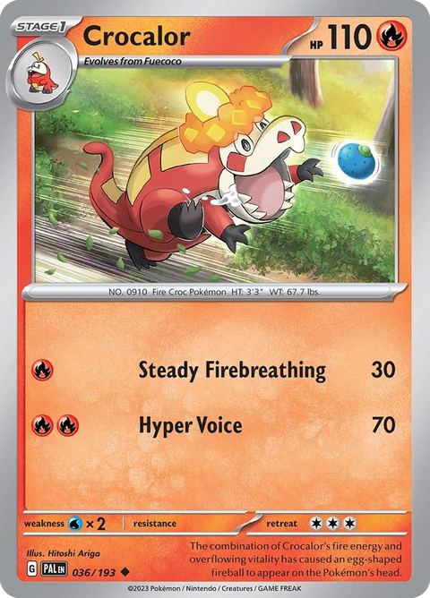 Crocalor 36 Paldea Evolved Pokémon card