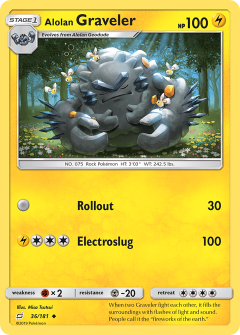 Alolan Graveler 36 Team Up Pokémon card