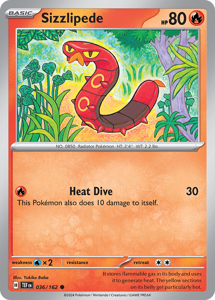 Sizzlipede 36 Temporal Forces Pokémon card