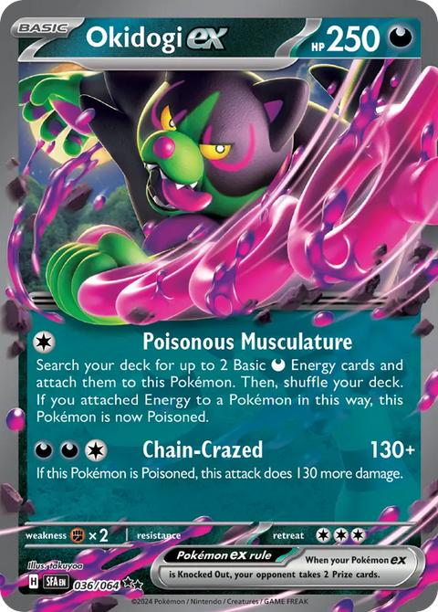 Okidogi ex 36 Shrouded Fable Pokémon card