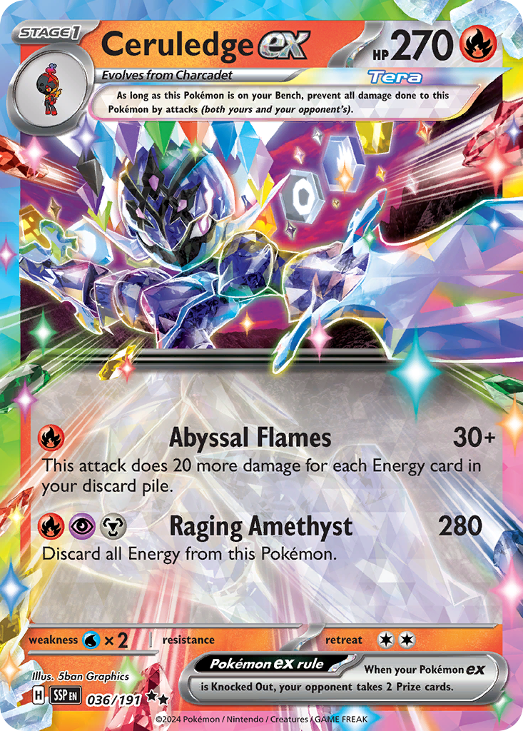 Ceruledge ex 36 Surging Sparks Pokémon card