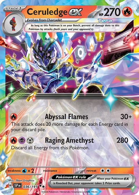Ceruledge ex 36 Surging Sparks Pokémon card