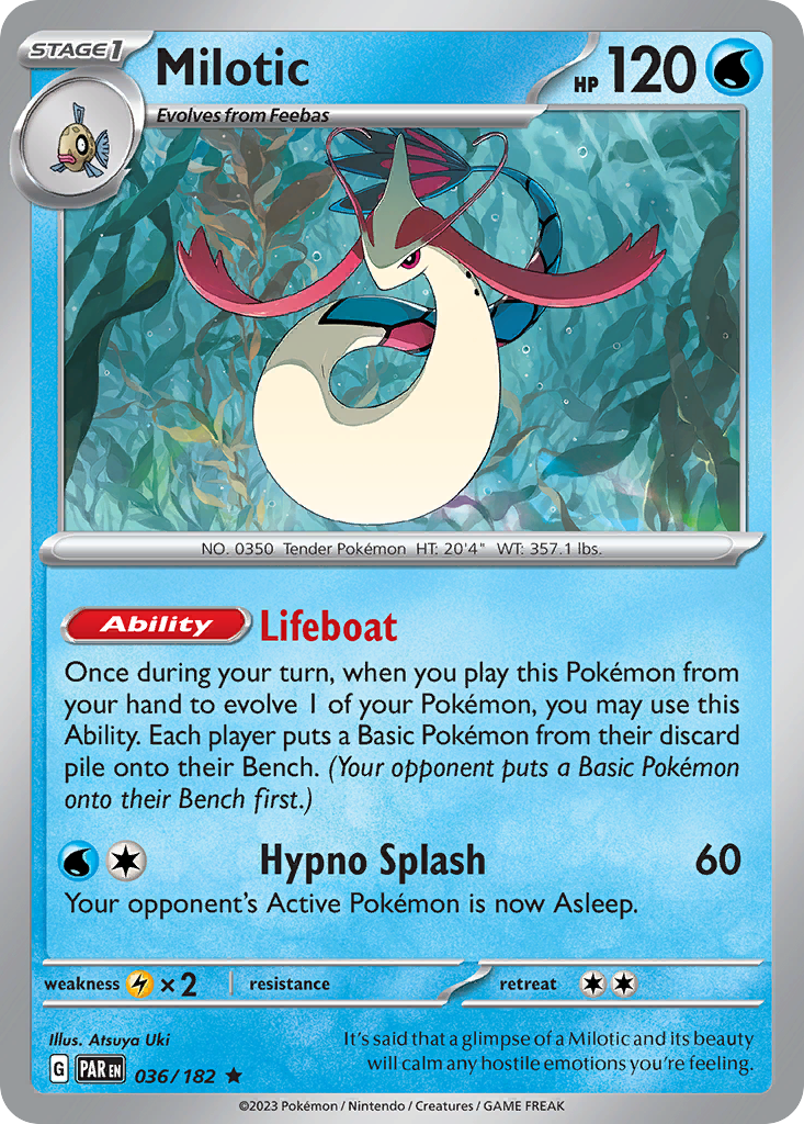 Milotic 36 Paradox Rift Pokémon card