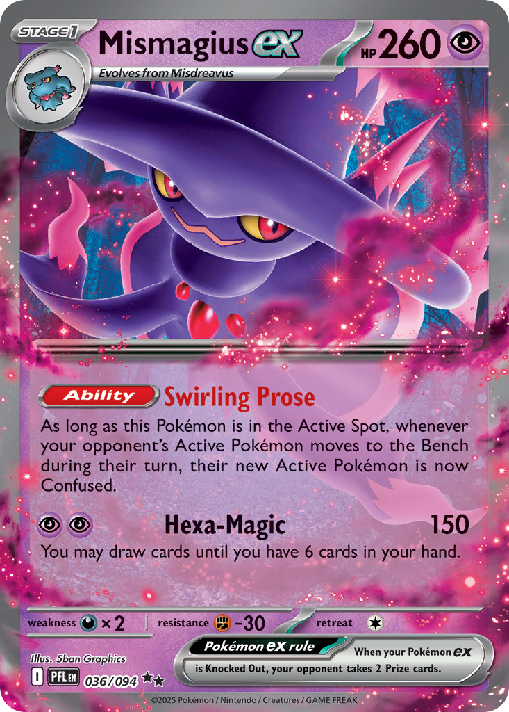 Mismagius ex 36 Phantasmal Flames Pokémon card