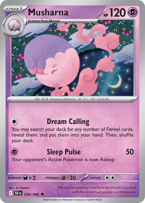 Musharna 36 Black Bolt Pokémon card
