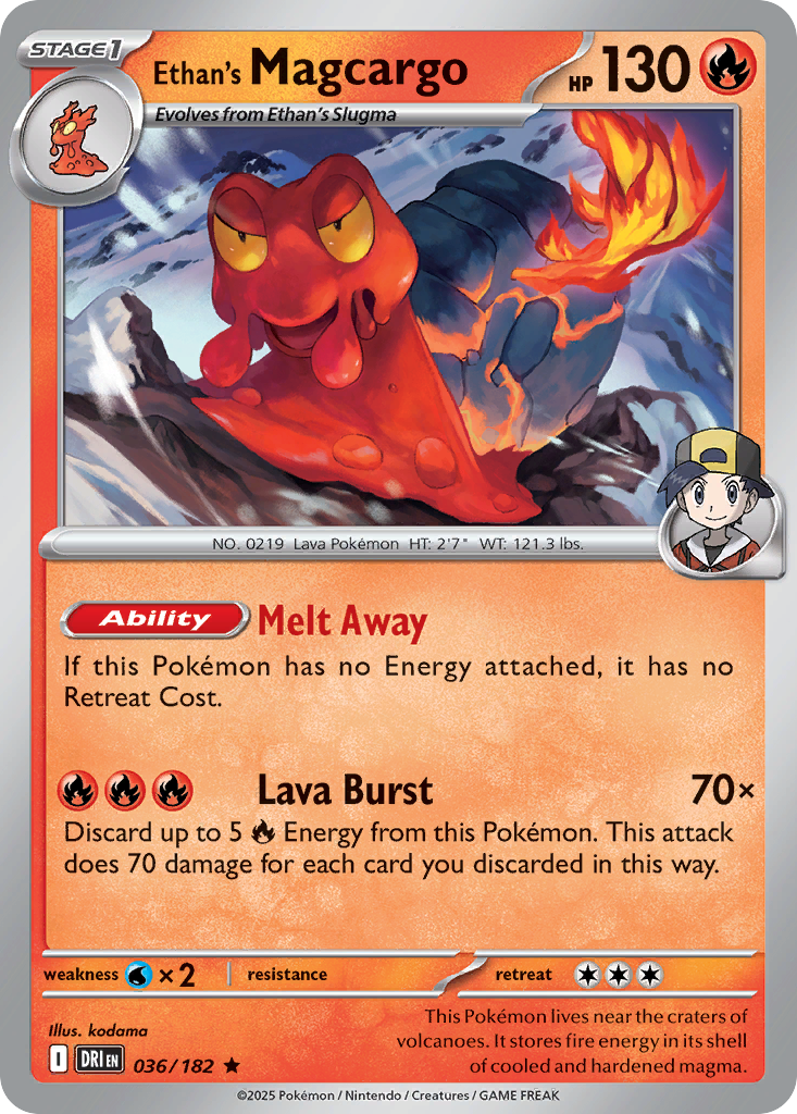 Ethan's Magcargo 36 Destined Rivals Pokémon card