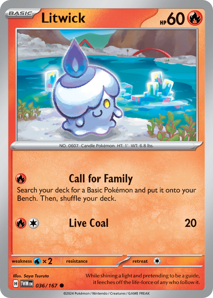 Litwick 36 Twilight Masquerade Pokémon card