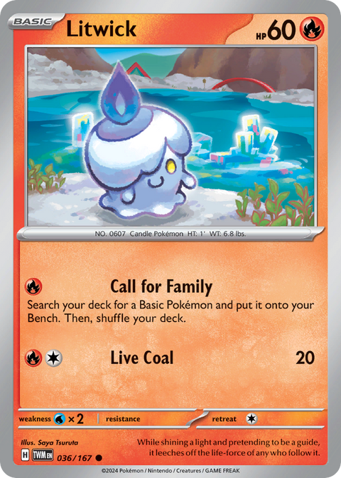Litwick 36 Twilight Masquerade Pokémon card