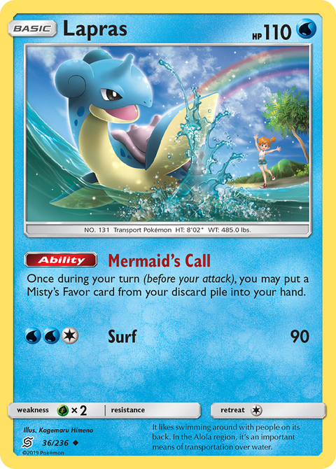 Lapras 36 Unified Minds Pokémon card