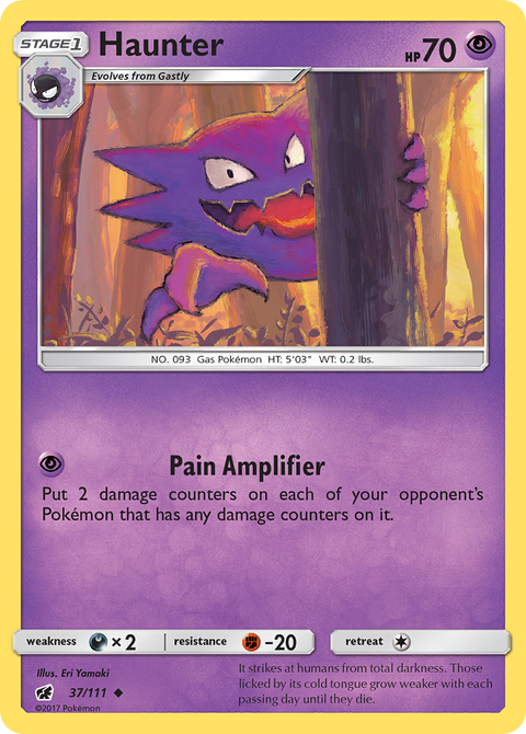 Haunter 37 Crimson Invasion Pokémon card