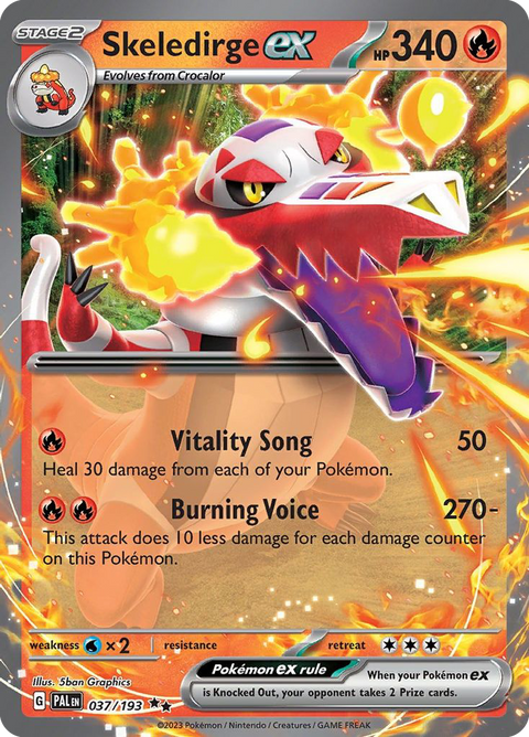Skeledirge ex 37 Paldea Evolved Pokémon card