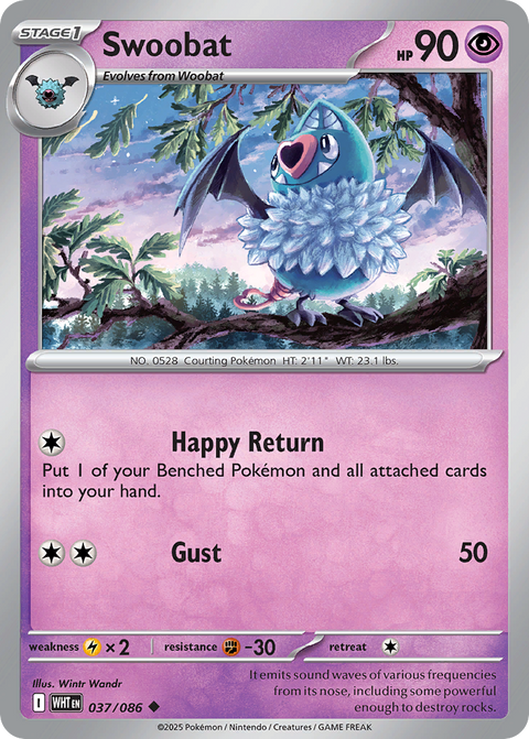 Swoobat 37 White Flare Pokémon card