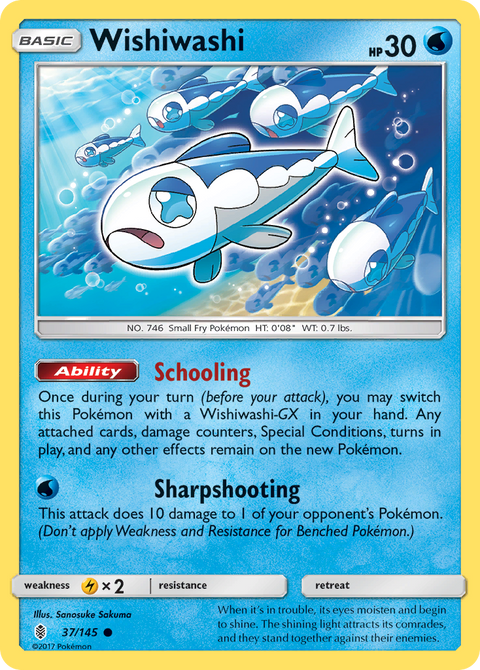 Wishiwashi 37 Guardians Rising Pokémon card