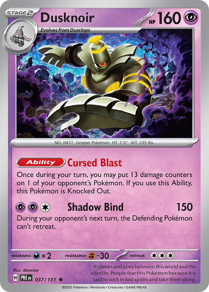 Dusknoir 37 Prismatic Evolutions Pokémon card