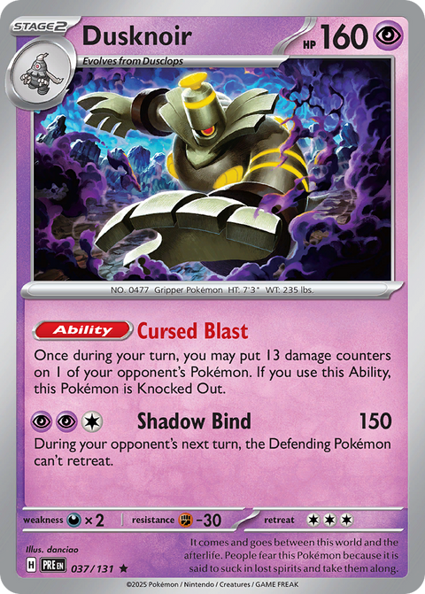Dusknoir 37 Prismatic Evolutions Pokémon card
