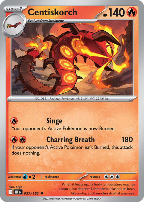Centiskorch 37 Temporal Forces Pokémon card