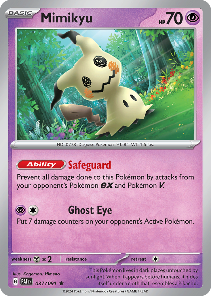 Mimikyu 37 Paldean Fates Pokémon card