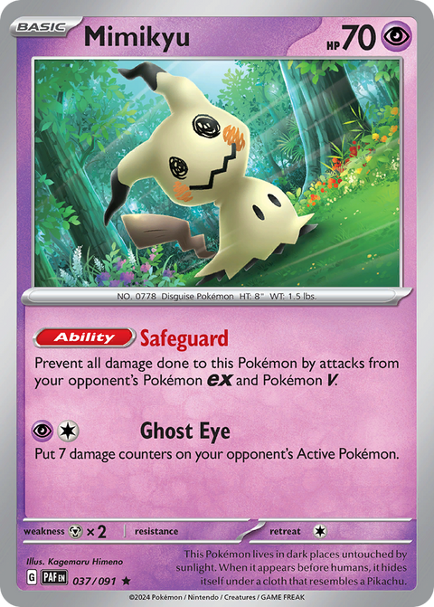Mimikyu 37 Paldean Fates Pokémon card