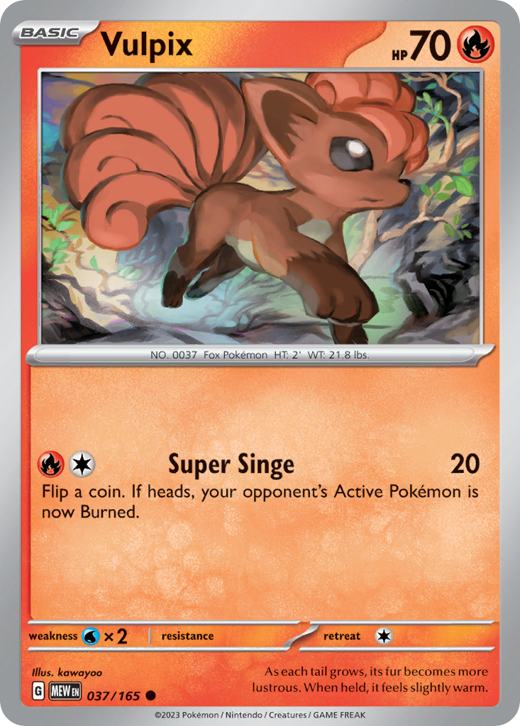 Vulpix 37 151 Pokémon card