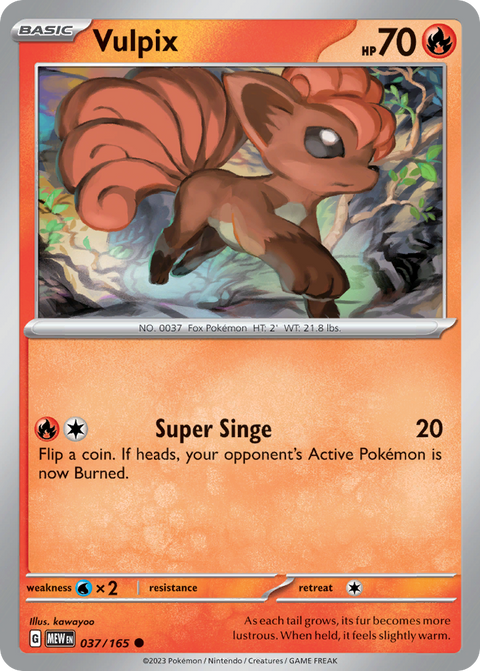 Vulpix 37 151 Pokémon card