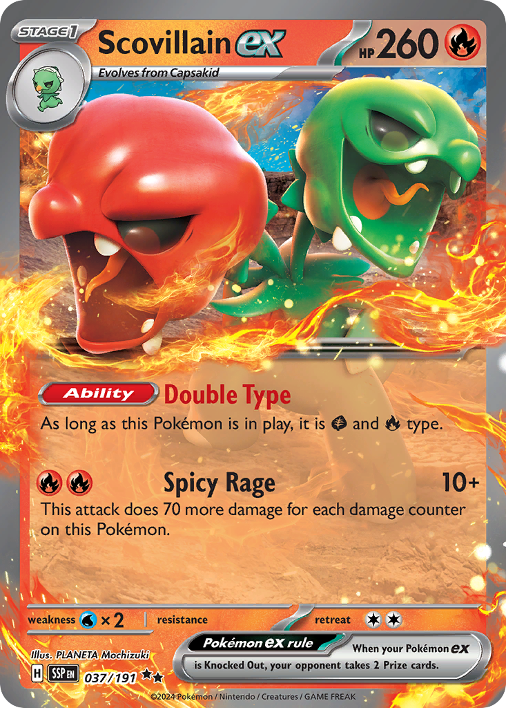 Scovillain ex 37 Surging Sparks Pokémon card