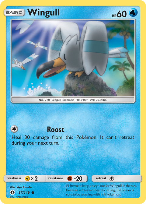 Wingull 37 Sun & Moon Pokémon card