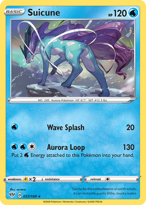 Suicune 37 Darkness Ablaze Pokémon card